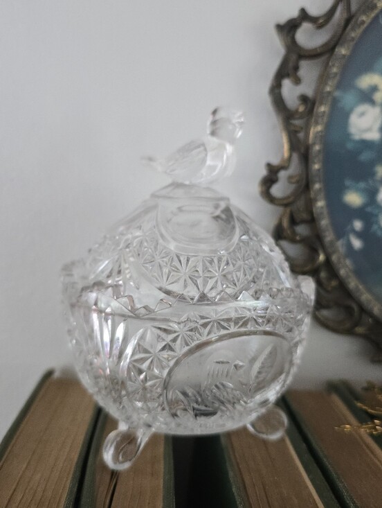 Other - THE BYRDES COLLECTION BY HOFBAUER SMALL 3 FOOTED GLASS CANDY DISH WITH LID *read